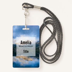 Mountains and Lake Scenic Nature Photo ID Badge