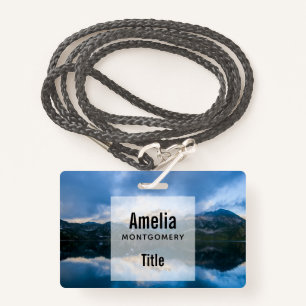 Mountains and Lake Scenic Nature Photo ID Badge