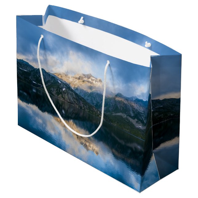 Mountains and Lake Scenic Nature Photo Large Gift Bag (Back Angled)