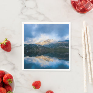 Mountains and Lake Scenic Nature Photo Napkin