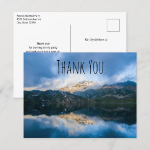 Mountains and Lake Scenic Nature Photo Thank You Postcard