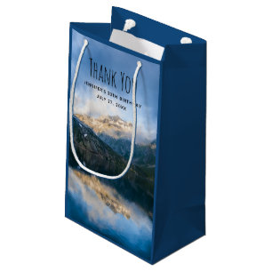 Mountains and Lake Scenic Nature Photo Thank You Small Gift Bag