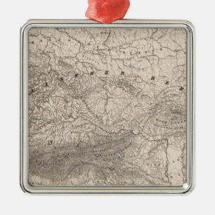 Mountains and Rivers of Europe Metal Tree Decoration