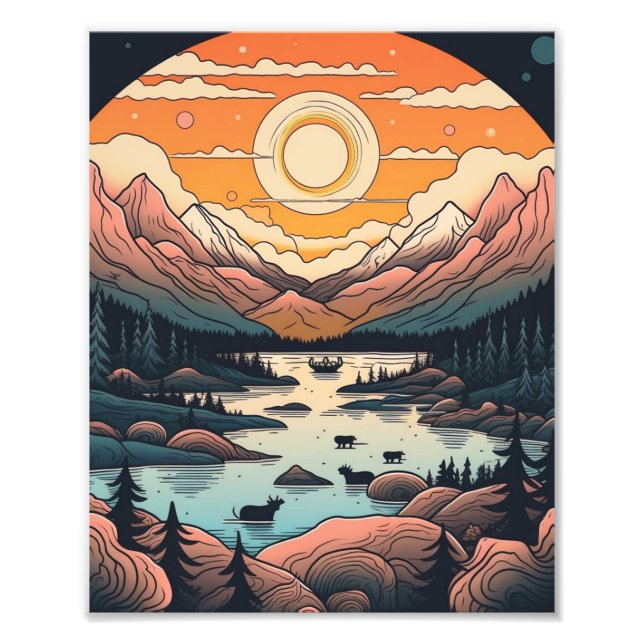 Mountains and Rivers  Photo Print (Front)