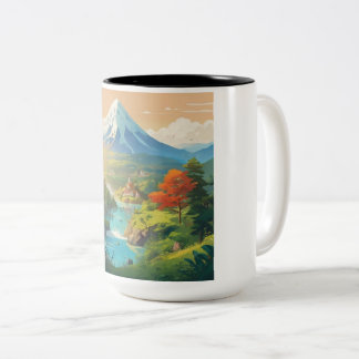 Mountains and rivers Two-Tone coffee mug