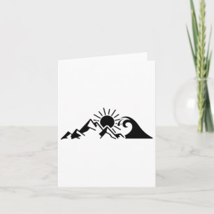 Mountains And Sea Hiking Surfer Climbing Hiker Nat Card