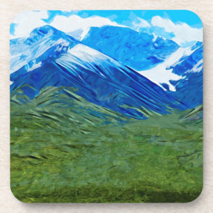 Mountains and Sky of Denali Alaska Abstract Coaster