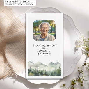 Mountains and Trees Celebration Of Life Funeral Napkin