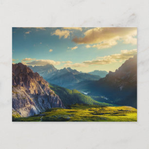 Mountains and Valley at Sunset Postcard