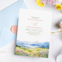 Mountains and Wildflowers Landscape Wedding