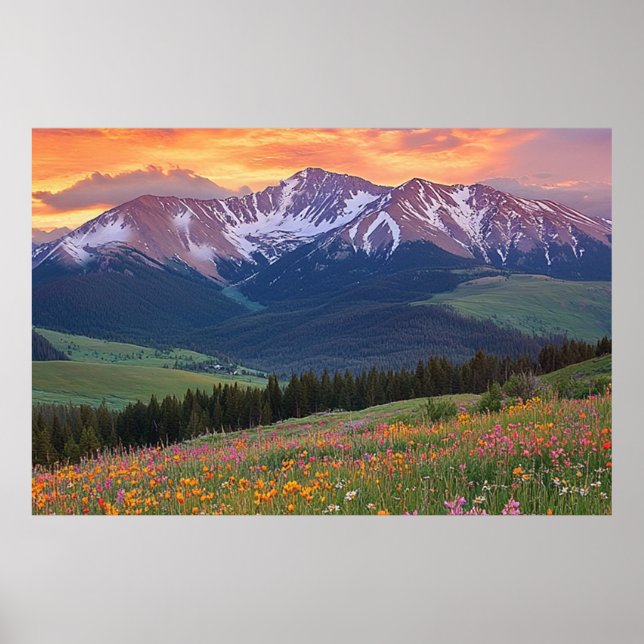 Mountains and Wildflowers Print Colorado (Front)