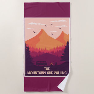 Mountains Are Calling Beach Towel
