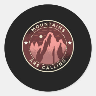 Mountains Are Calling Classic Round Sticker