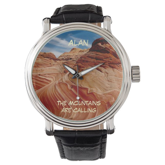 Mountains are Calling Hiker Wrist Watch (Front)