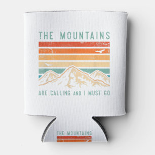 Mountains are Calling & I Must Go Retro Vintage 80 Can Cooler