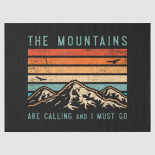 Mountains are Calling & I Must Go Retro Vintage 80 Tissue Paper