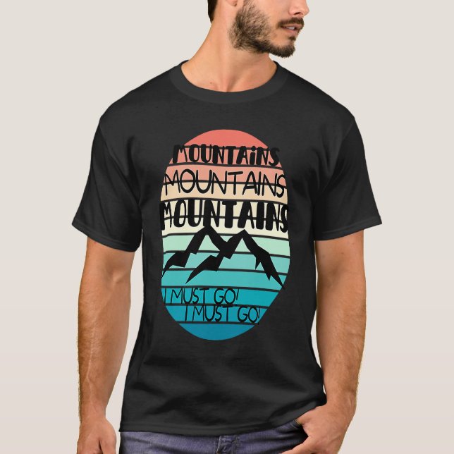 Mountains are Calling Sunsets  Snow Slopes Family  T-Shirt (Front)