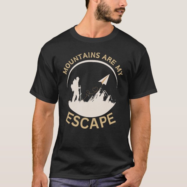 Mountains are my escape skiing  T-Shirt (Front)