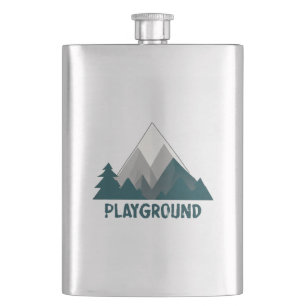 Mountains Are My Playground Hip Flask