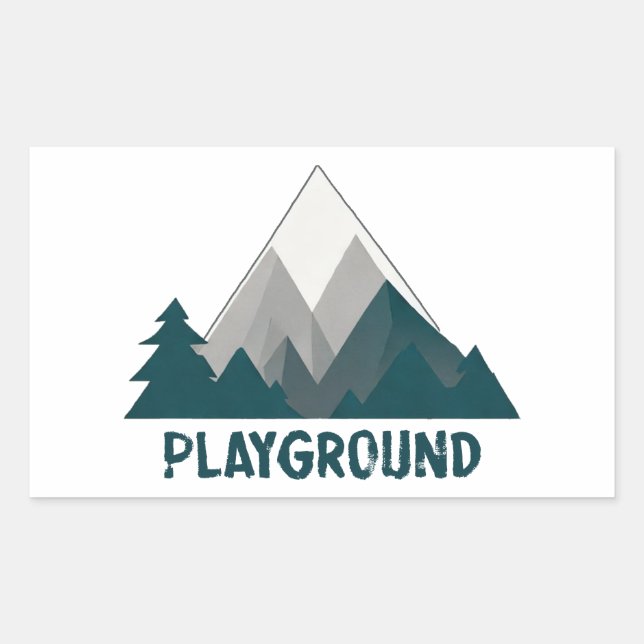 Mountains Are My Playground Rectangular Sticker (Front)