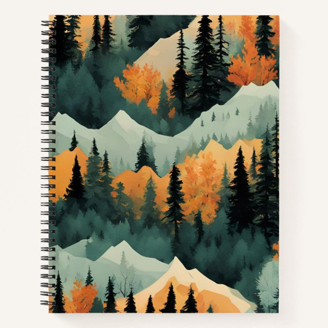 Mountains Art Pattern Notebook (Front)