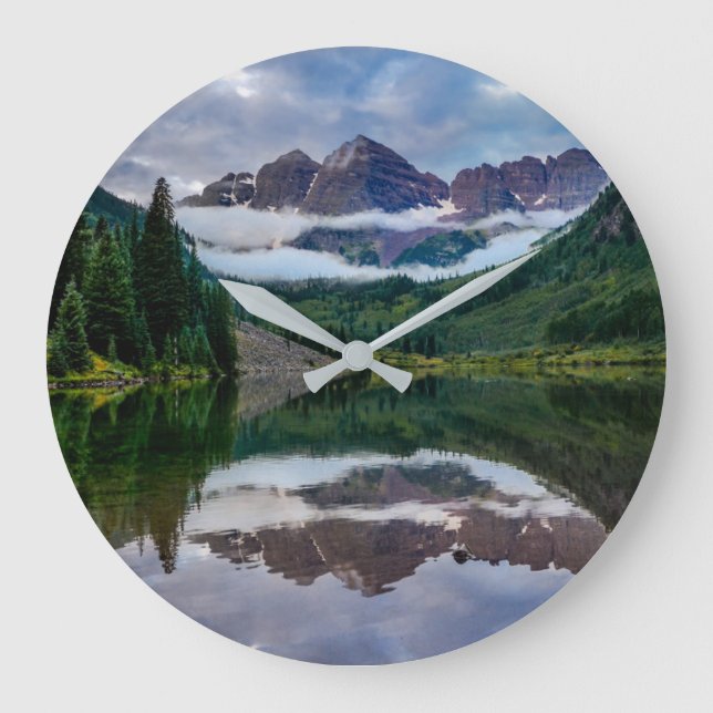 Mountains | Aspen Colorado Large Clock (Front)