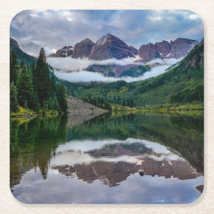 Mountains   Aspen Colorado Square Paper Coaster