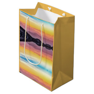 Mountains at sunset, sky above and below medium gift bag