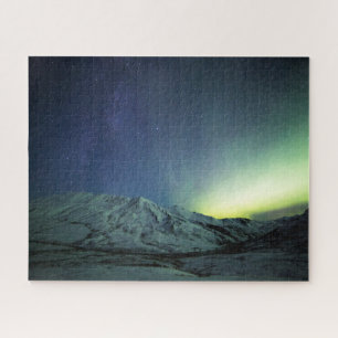 Mountains Aurora Borealis & Milky Way Alaska Jigsaw Puzzle