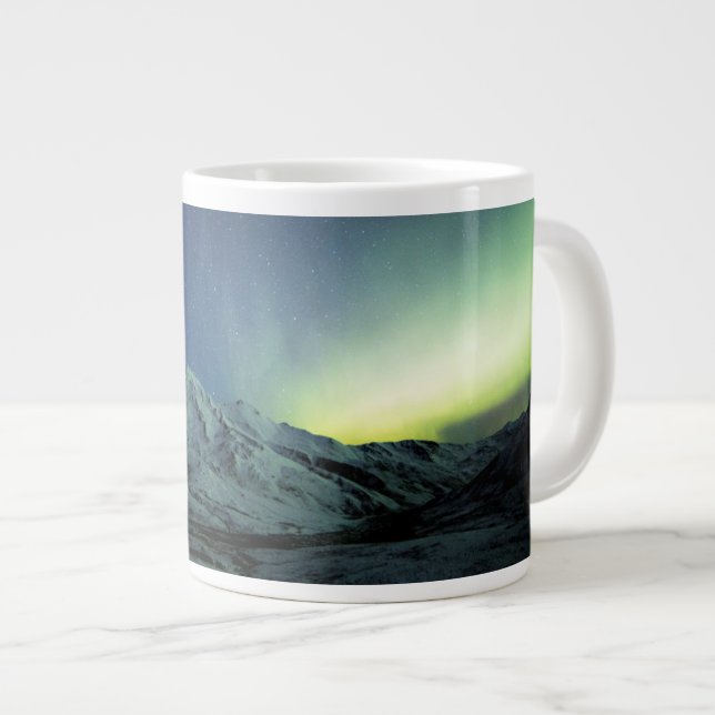 Mountains | Aurora Borealis & Milky Way Alaska Large Coffee Mug (Front Right)