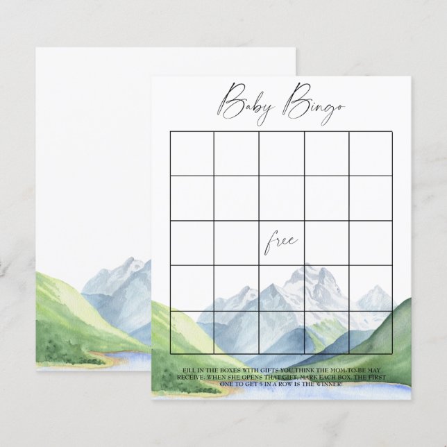 Mountains - baby bingo game (Front/Back)