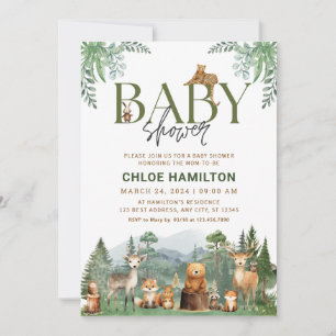 Mountains Baby Shower Invitation   Greenery event