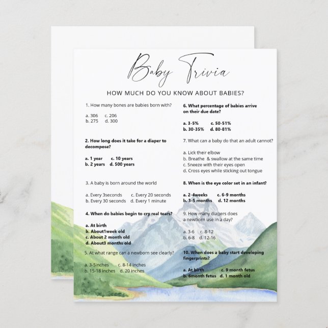 Mountains - Baby Trivia (Front/Back)