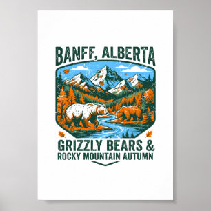Mountains Banff Alberta Grizzly Bears Mountain Aut Poster