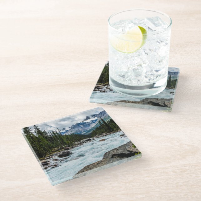 Mountains | Banff National Park Alberta, Canada Glass Coaster (Angled)