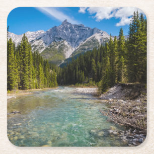 Mountains   Banff National Park, Canadian Rockies Square Paper Coaster