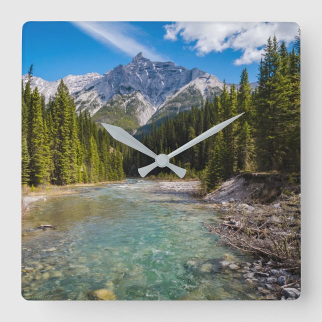 Mountains | Banff National Park, Canadian Rockies Square Wall Clock (Front)