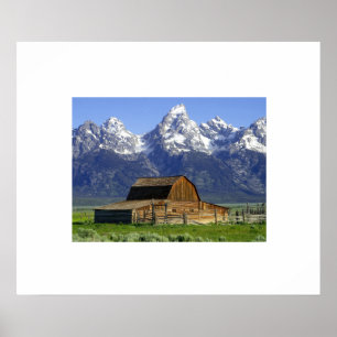 Mountains & Barn Poster