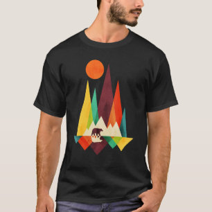 Mountains Bear Sun Abstract T-Shirt
