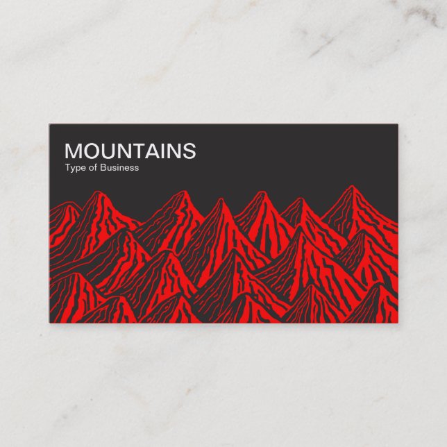 Mountains - Black with Red Business Card (Front)