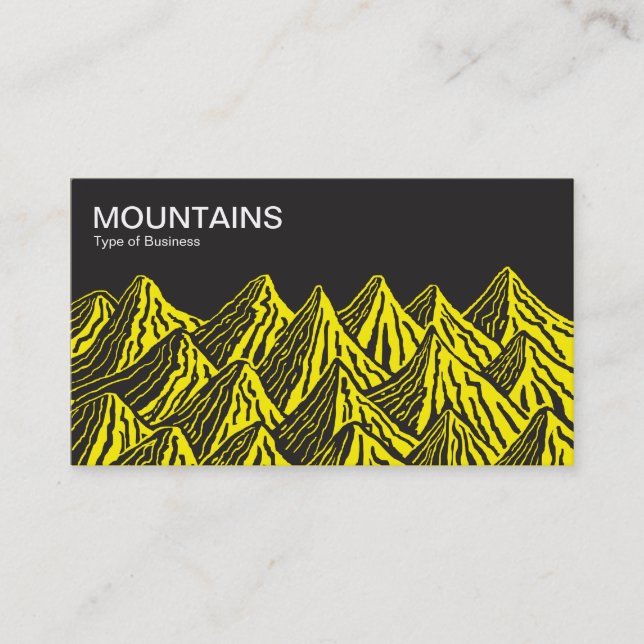 Mountains - Black with Yellow Business Card (Front)