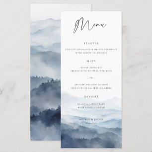Mountains Blue Ridge Misty Modern Wedding Menu