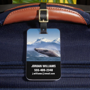 Mountains Breaching Whale Glacier Bay, Alaska Luggage Tag