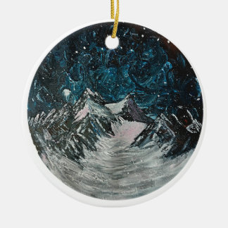 Mountains by night ornament