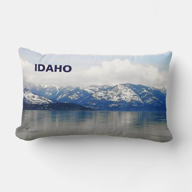 Mountains By The Lake Lumbar Cushion (Front)