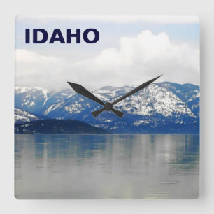 Mountains By The Lake Square Wall Clock