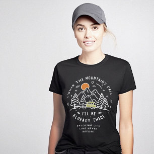 Mountains Calling Camping Trailer Minimalist T-Shirt