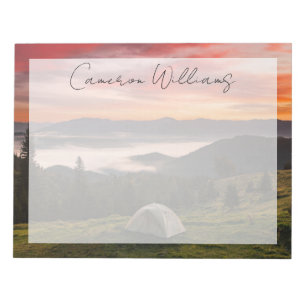 Mountains   Camping Foggy Sunrise Notepad