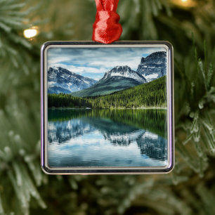 Mountains   Canadian Rockies, Alberta Canada Metal Tree Decoration