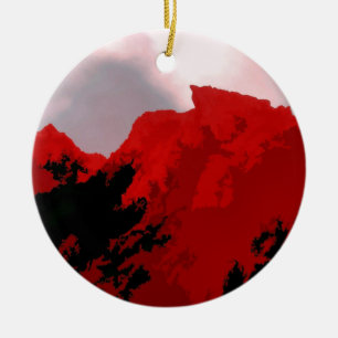 MOUNTAINS CERAMIC TREE DECORATION
